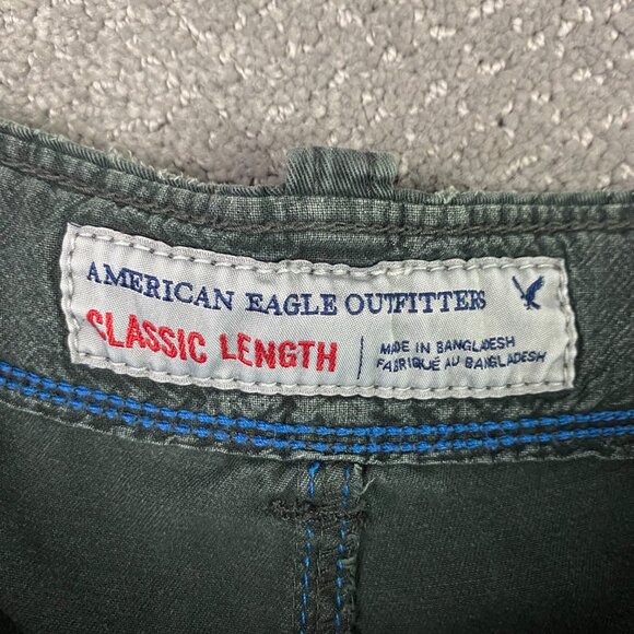 American Eagle Outfitters Classic Length Cargo Shorts Mens 38 Faded Black Cotton - Picture 4 of 10